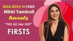 Bigg Boss 14 Fame Nikki Tamboli Reveals ALL Her Firsts | First Kiss | First Luxury Bag = 1.5 Lacs