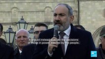 Armenian PM tells army to do its job, says only the people can decide his future