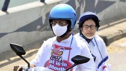 Didi goes on a scooter spin as BJP launches 'Lokkho Sonar Bangla' campaign