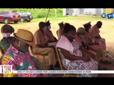 RTG/ Covid-19- Remise de bacs à ordures pour la Mairie du 2e arrondissement de Ntoum