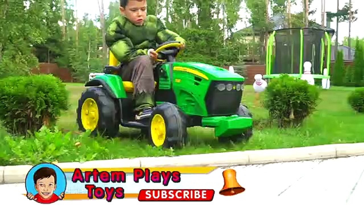 Artem plays with SUPERHEROES CARS - Best stories with Captain America Hulk Spiderman for Kids