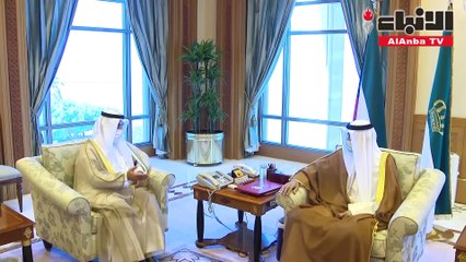 صاحب السمو الأمير الشيخ نواف الأحمد مستقبلا الأمين العام لمجلس التعاون لدول الخليج العربية د