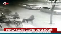 لقطة مرعبة لطفل في تركيا سقط من الطابق الثالث بين أحضان رجل يجلس على مقهى