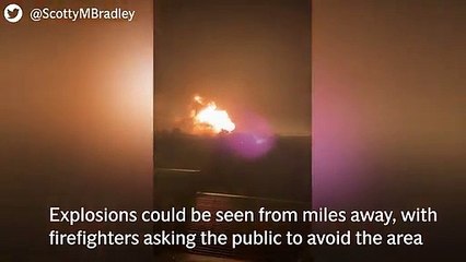 Hoo Marina Fire- Explosions trigger huge blaze at industrial building in Kent