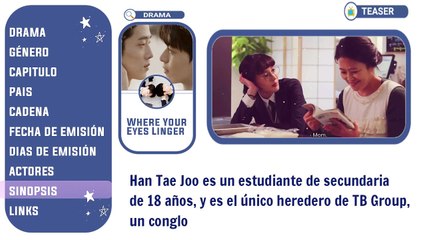 K-Drama BL:  Where Your Eyes Linger _ Sinopsis sub español _ Estreno de Doramas Mayo 2020 -  DRAMA COREANO: