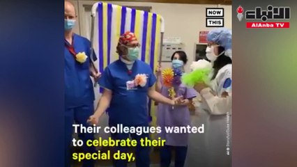مستشفى يحتفل بآخر مراحل العلاج الكيميائي لرضيع
