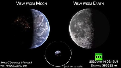 فيديو مبتكر يعرض مشهدا رائعا يجمع الأرض والقمر حال تمكنا من رؤيتهما في الوقت نفسه!