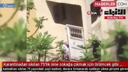 المرأة العنكبوت.. سبعينية تركية تتسلق الجدران لكسر الحجر المنزلي