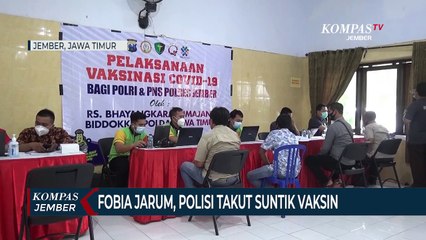 Fobia Jarum, Sejumlah Polisi Ketakutan Saat Disuntik Vaksin