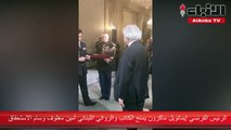 الرئيس الفرنسي إيمانويل ماكرون يمنح الكاتب والروائي اللبناني أمين معلوف وسام الاستحقاق