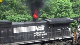 Why Diesel Locomotives gives out fire with smoke? (Hindi)