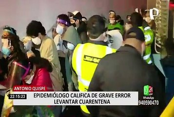 Dr. Antonio Quispe señala que es un error levantar la cuarentena