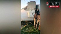 طائرة مدنية إيرانية تخرج عن مسارها وتهبط في الشارع