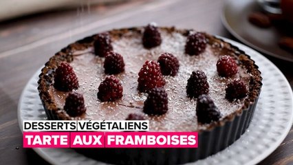 Desserts végétaliens: la tarte aux framboises