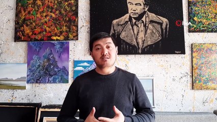 - Kırgız ressam yoğurtla portre çizdi
