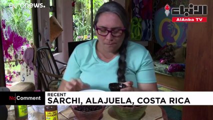 عائلة تأكل حشرات مملحة متنوعة بمذاق شرائح البطاطا بمنطقة ريفية بكوستاريكا