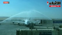 أكبر طائرة ركاب فى العالم تهبط فى مطار القاهرة قادمة من دبى