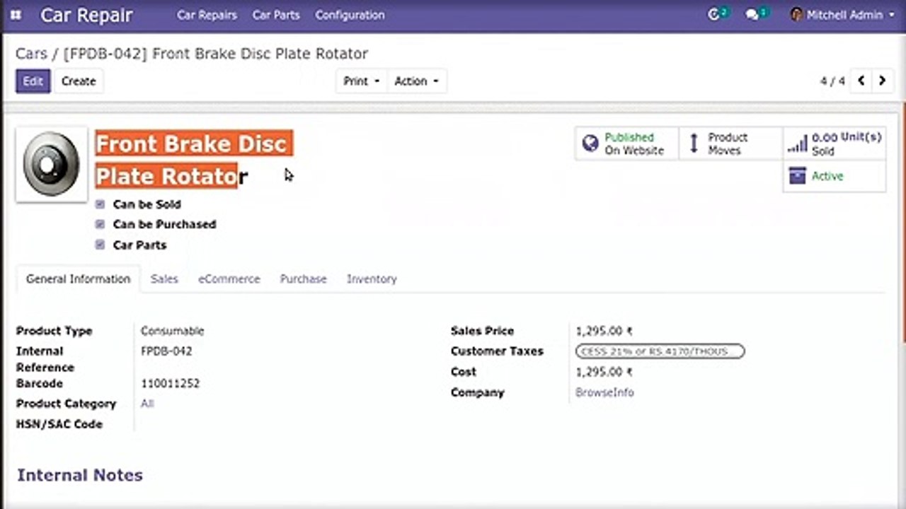 Car and Vehicle Repair management | Automotive service workshop management for fleet-Vehicle | Odoo