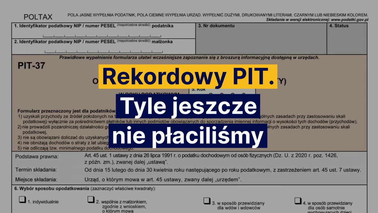 Rekordowy PIT. Tyle jeszcze nie płaciliśmy