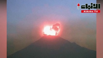 لحظة تصوير انفجار شديد لبركان أضاء ليل المكسيك