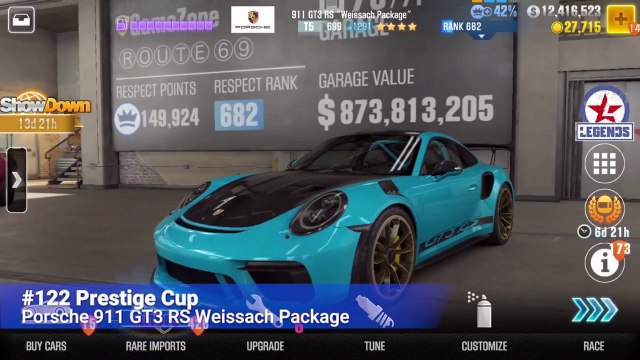#122 CSR Racing 2 | Prestige Cup | Porsche 911 GT3 RS Weissach Package