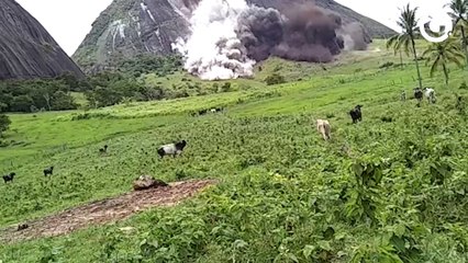 Pedras se soltam de rocha e rolam em Água Doce do Norte