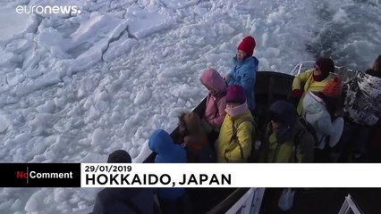 الجليد يغطى البحر فى شمال اليابان