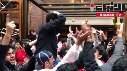 جانب من احتفالات قائمة الوحدة الطلابية بالفوز بمقاعد الهيئة الإدارية لاتحاد أميركا