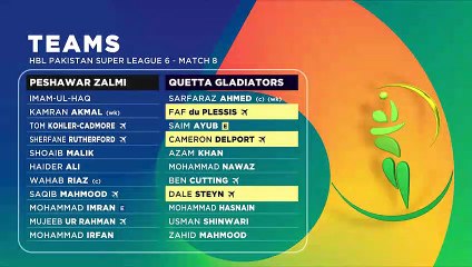Quetta Gladiators vs Peshawar Zalmi | Match 8 | PSL 6