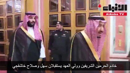 خادم الحرمين الشريفين وولي العهد يستقبلان سهل وصلاح خاشقجي