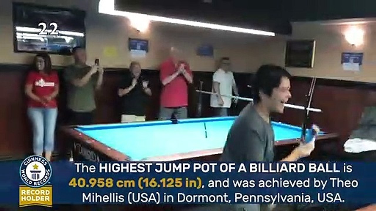 Highest jump pot of a billiard ball - Guinness World Records