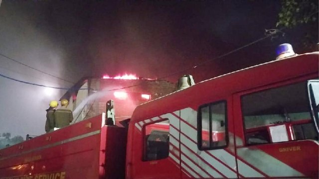 Fire breaks out at a factory in Pratap Nagar area of Delhi
