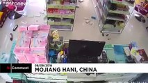 كاميرات المراقبة ترصد لحظات وقوع زلزال مويانغ هاني في الصين