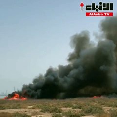 4 فرق الإطفاء تسيطر على حريق أشجار خلف نادي الصليبخات