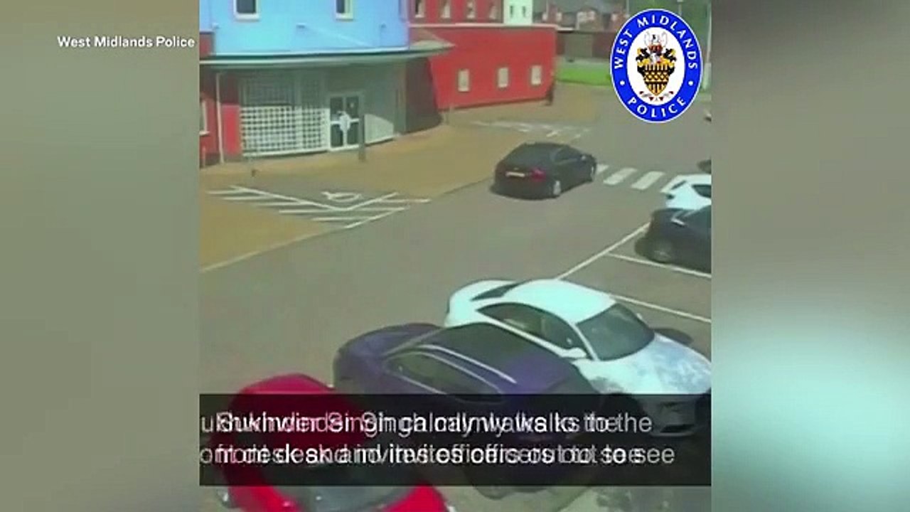 Chilling moment killer pulls up with victim in front seat