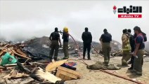 100 رجل إطفاء من 6 مراكز سيطروا على حريق مردم النفايات بمنطقة ميناء عبدالله الغربية