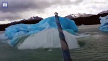 Extraordinary moment massive iceberg explodes next to boat - Daily Mail