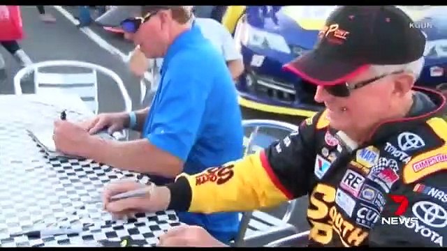 90 year old plays national anthem on trombone at Nascar