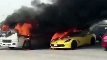 فيديوأسيوي يحرق 11 سيارة بسبب خلاف مع زميله وشرطة دبي تقبض عليهالامارات