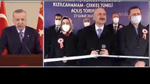 Cumhurbaşkanı Erdoğan'dan açılış sırasında Ulaştırma Bakanına asfalt uyarısı