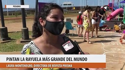 Pintan la rayuela más grande del mundo