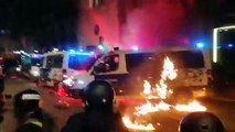 Los terroristas callejeros incendian una furgoneta de la Guardia Urbana de Barcelona en otra jornada de terrorismo