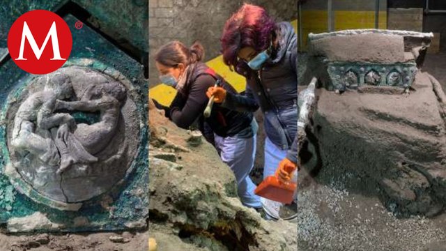 Hallan carro ceremonial romano en excelentes condiciones en Pompeya, Italia