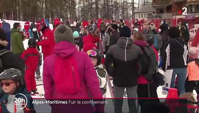 Coronavirus - Pour fuir le confinement imposé le week-end, des centaines d'habitants des Alpes Maritimes sont partis à la neige !