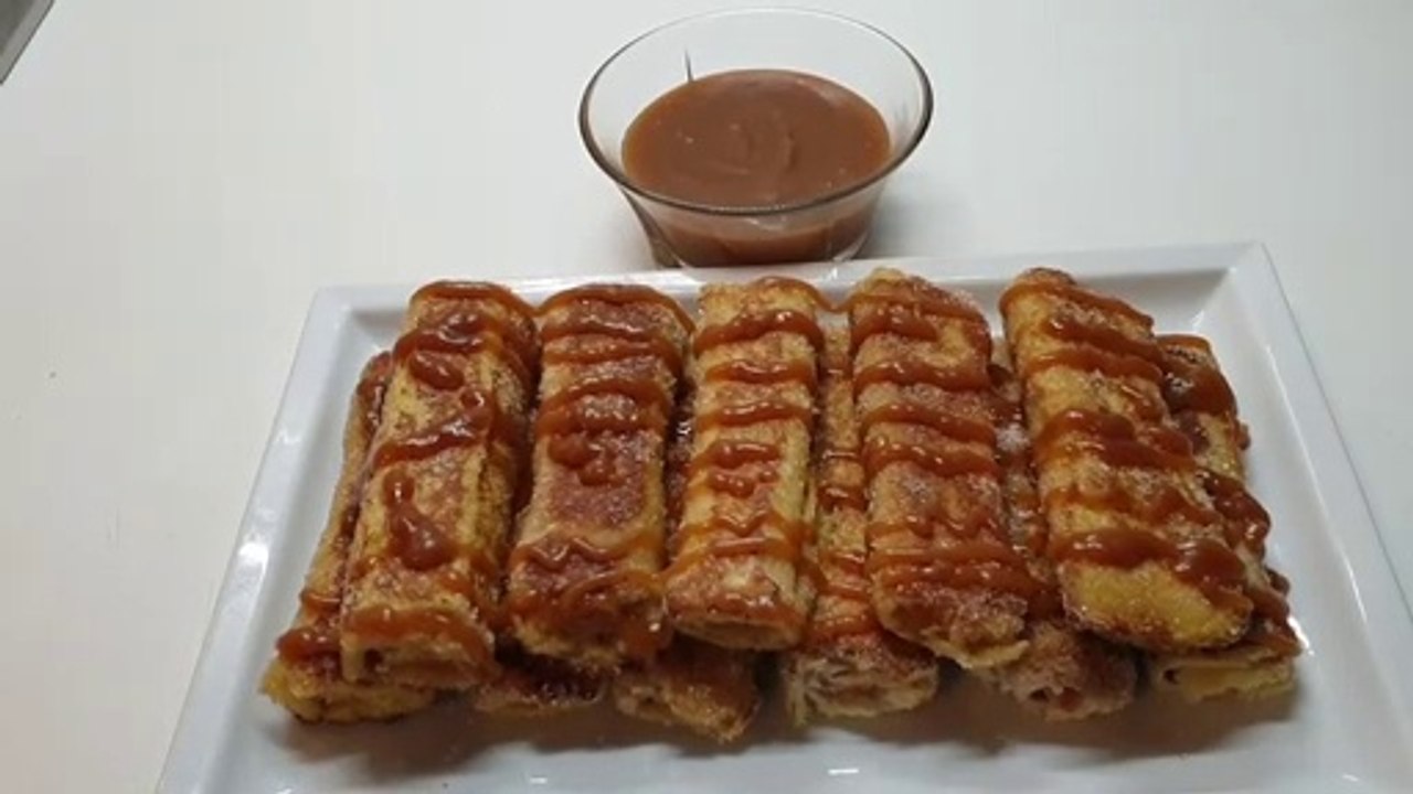 French Toast Rolls With Caramel Sauce | French Toast Rolls With Caramel Sauce