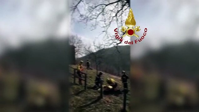 Rezzaglio (GE) - Salvata donna infortunatasi nei boschi (28.02.21)