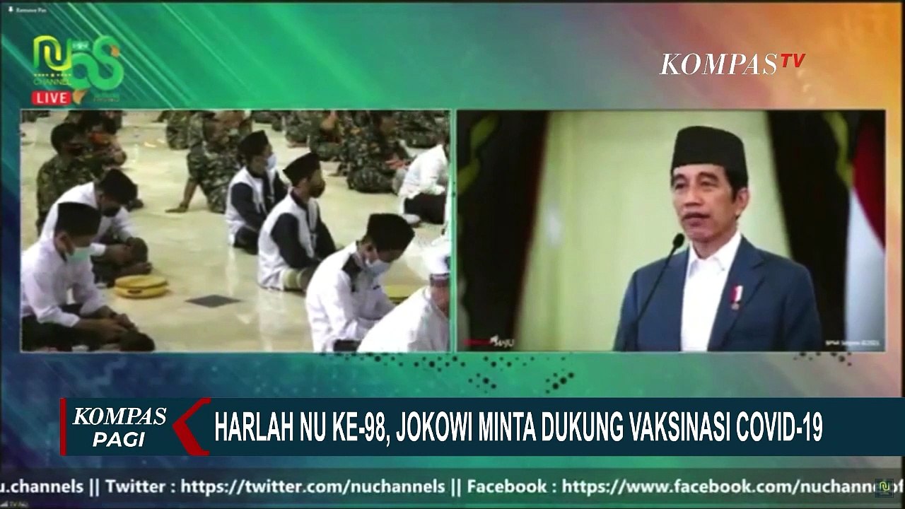 Hadiri Harlah NU ke-98, Jokowi Minta Dukungan u...