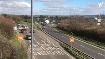 Motorists see large plane being driven down motorway