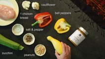 Grilled Chicken and Vegetables with Thai Peanut Sauce - Healthy Dinner Recipe