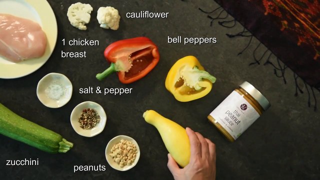 Grilled Chicken and Vegetables with Thai Peanut Sauce - Healthy Dinner Recipe
